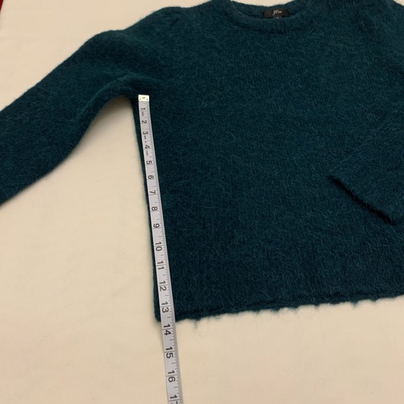 J Crew forest green puffy shoulders alpaca blend sweater size S - Picture 14 of 14